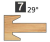 Image de TÊTES CONTRE PROFIL MULTI-TENONS À PLAQUETTE WS MT020740 Chanfrein 25° 10 x 5 Dessus