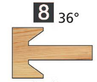 Picture of TÊTES CONTRE PROFIL MULTI-TENONS À PLAQUETTE WS MT020830 Chanfrein 36° 10 x 7 Dessous